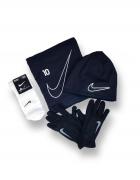 Зимний набор футболиста (перчатки, бафф, шапка) Nike черный