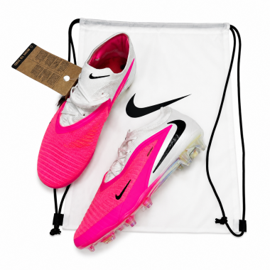 Футбольные бутсы Phantom 6 Low Elite FG Hyper Pink/White с мешочком